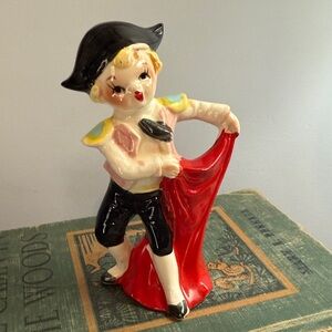 Vintage Charming Matador Figurine - Red and Black